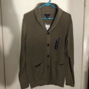GAP Sweaters - Men’s Gap Tan Woven Cardigan with Wooden Buttons GAP Sweaters - Men’s Gap Tan Woven Cardigan with Wooden Buttons